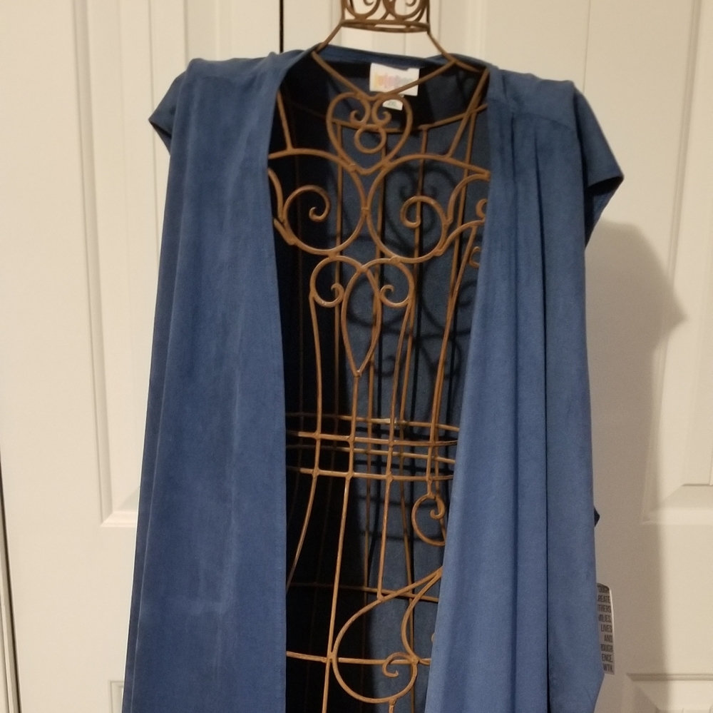 Lularoe Blue Suede-like Joy Duster Vest